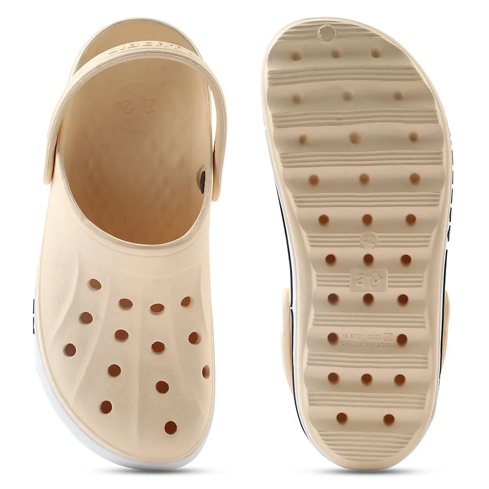 A-HA Khaki Casual Slip-on Clogs For Men LITEWALK By Liberty