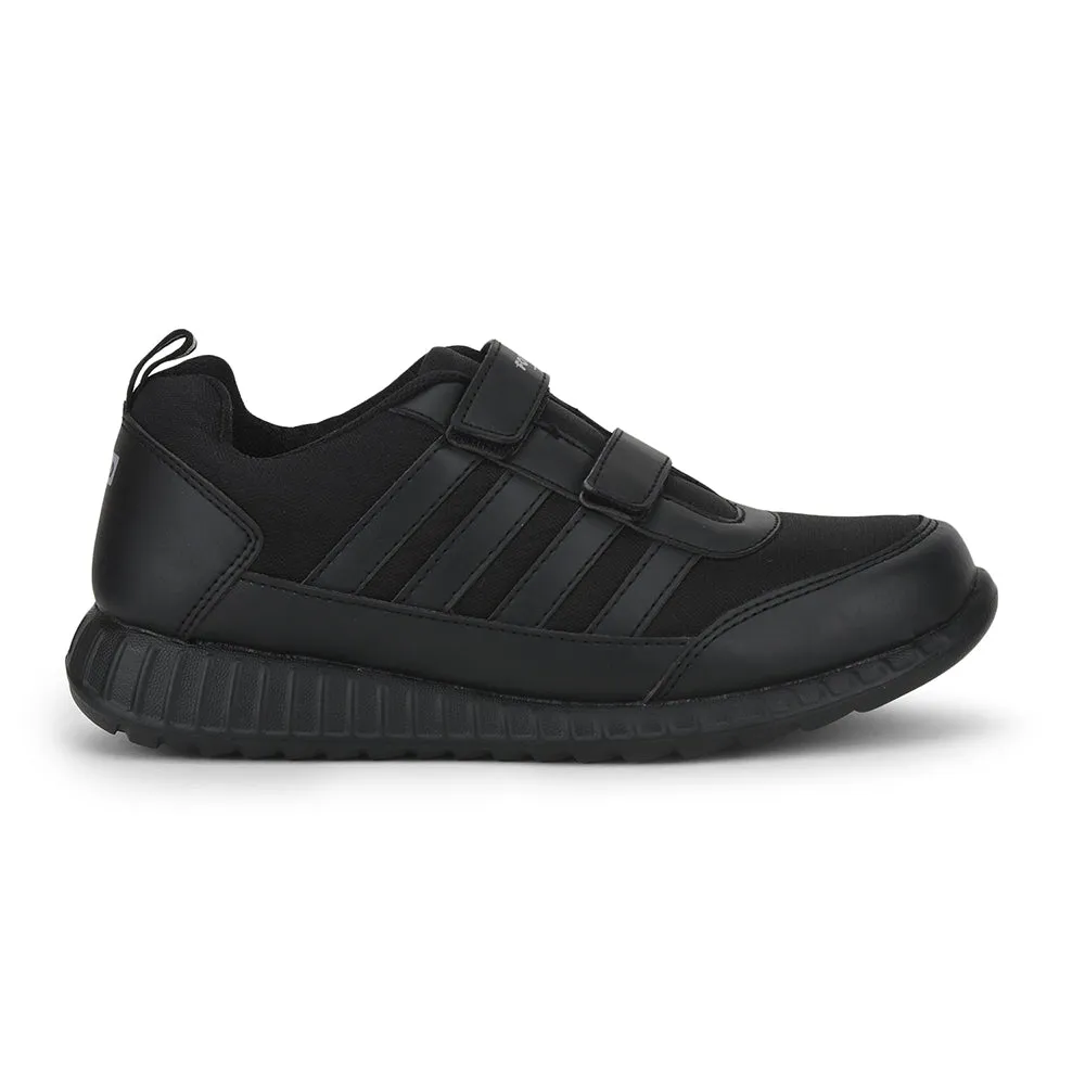 Force 10 Black Non Lacing Uniform School Shoes For Kids 9906-90SV By Liberty