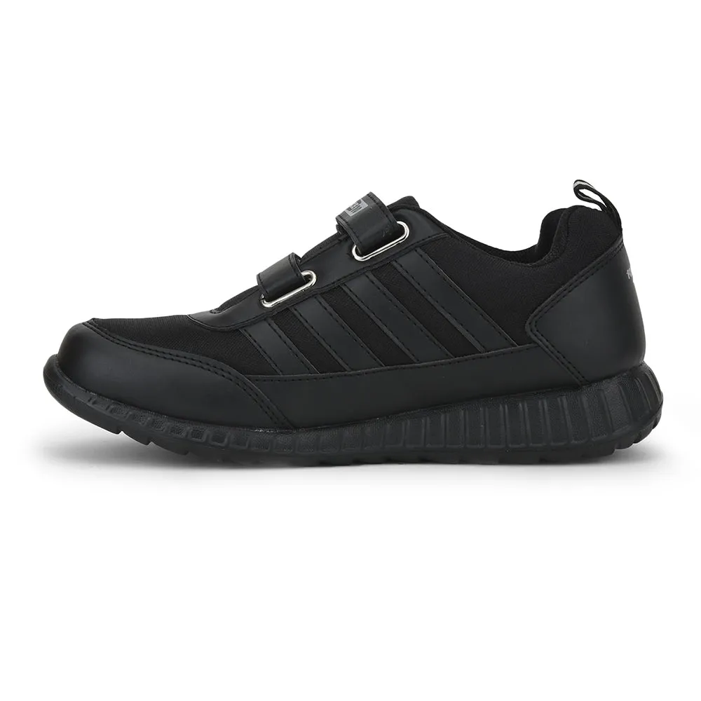 Force 10 Black Non Lacing Uniform School Shoes For Kids 9906-90SV By Liberty