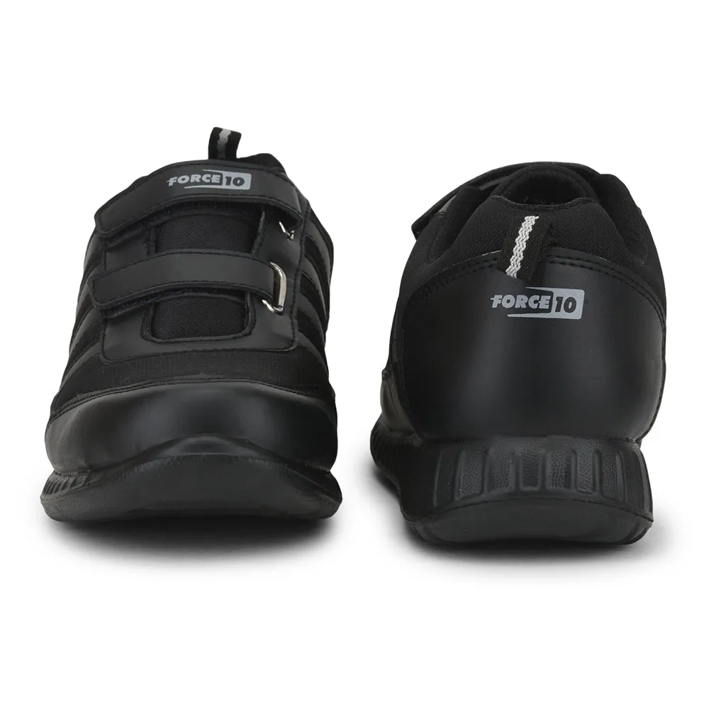 Force 10 Black Non Lacing Uniform School Shoes For Kids 9906-90SV By Liberty