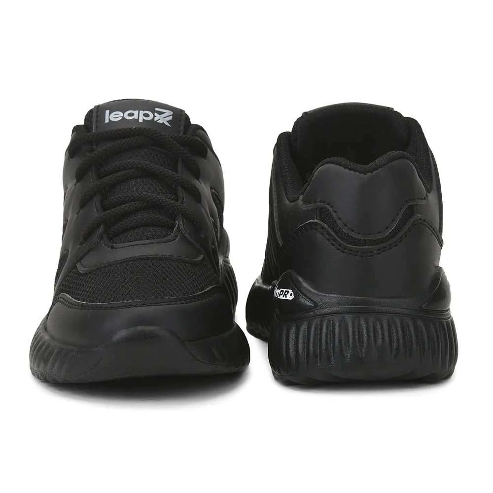 Leap7x Black Lacing Uniform School Shoes For Kids NITSCHO-1L By Liberty
