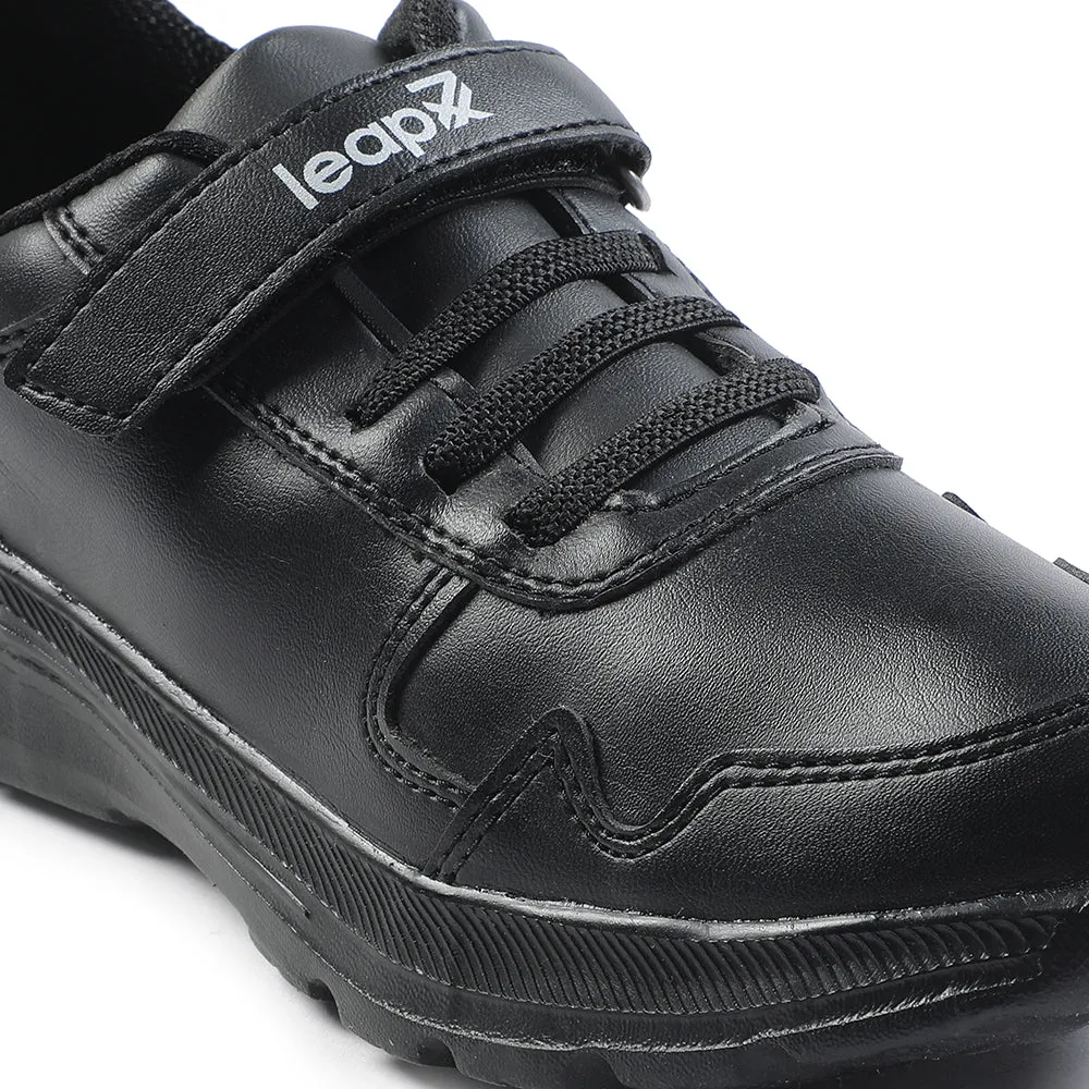 Leap7x Black Velcro Uniform School Shoes For Kids SCHLPRO-3 By Liberty