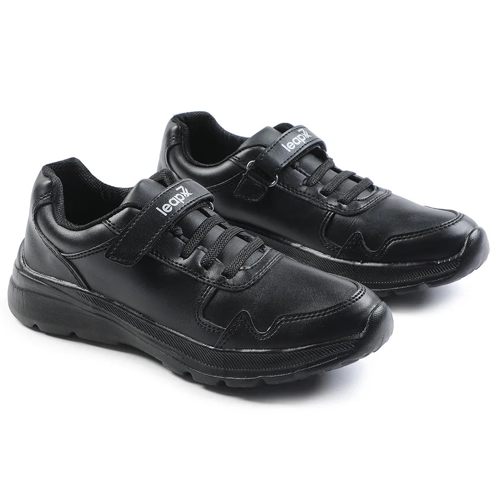 Leap7x Black Velcro Uniform School Shoes For Kids SCHLPRO-3 By Liberty