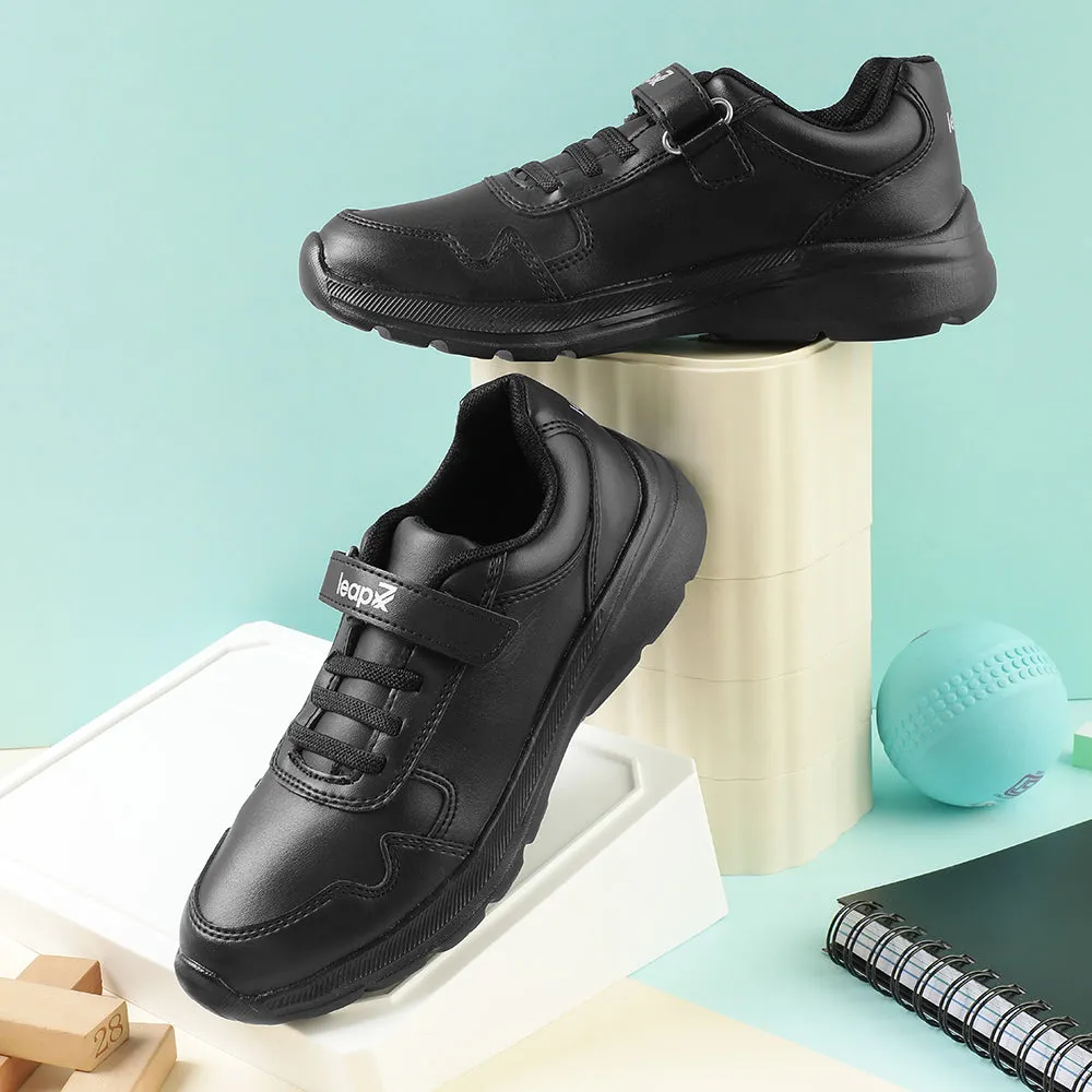 Leap7x Black Velcro Uniform School Shoes For Kids SCHLPRO-3 By Liberty