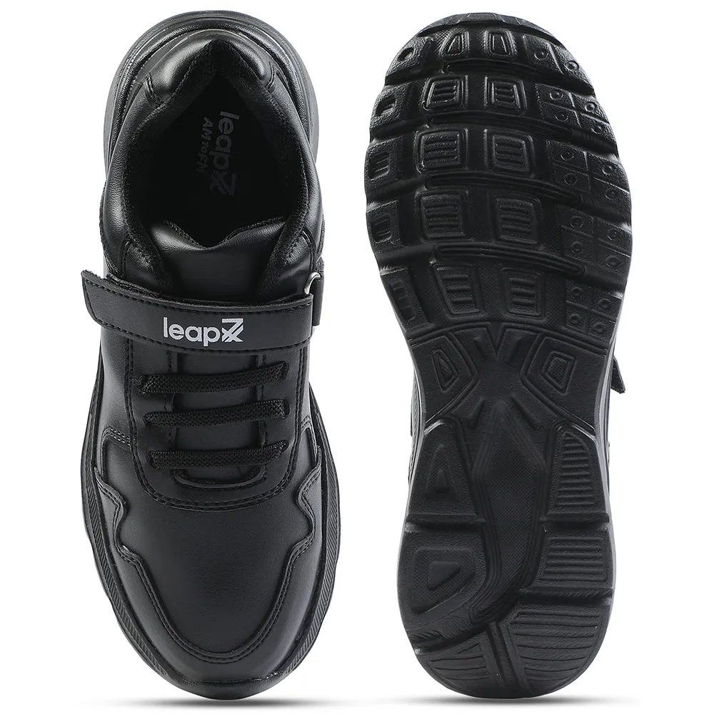 Leap7x Black Velcro Uniform School Shoes For Kids SCHLPRO-3 By Liberty