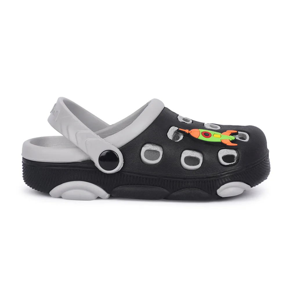 Lucy & Luke Black Casual Slingback Clogs For Kids LPMXT-823 By Liberty