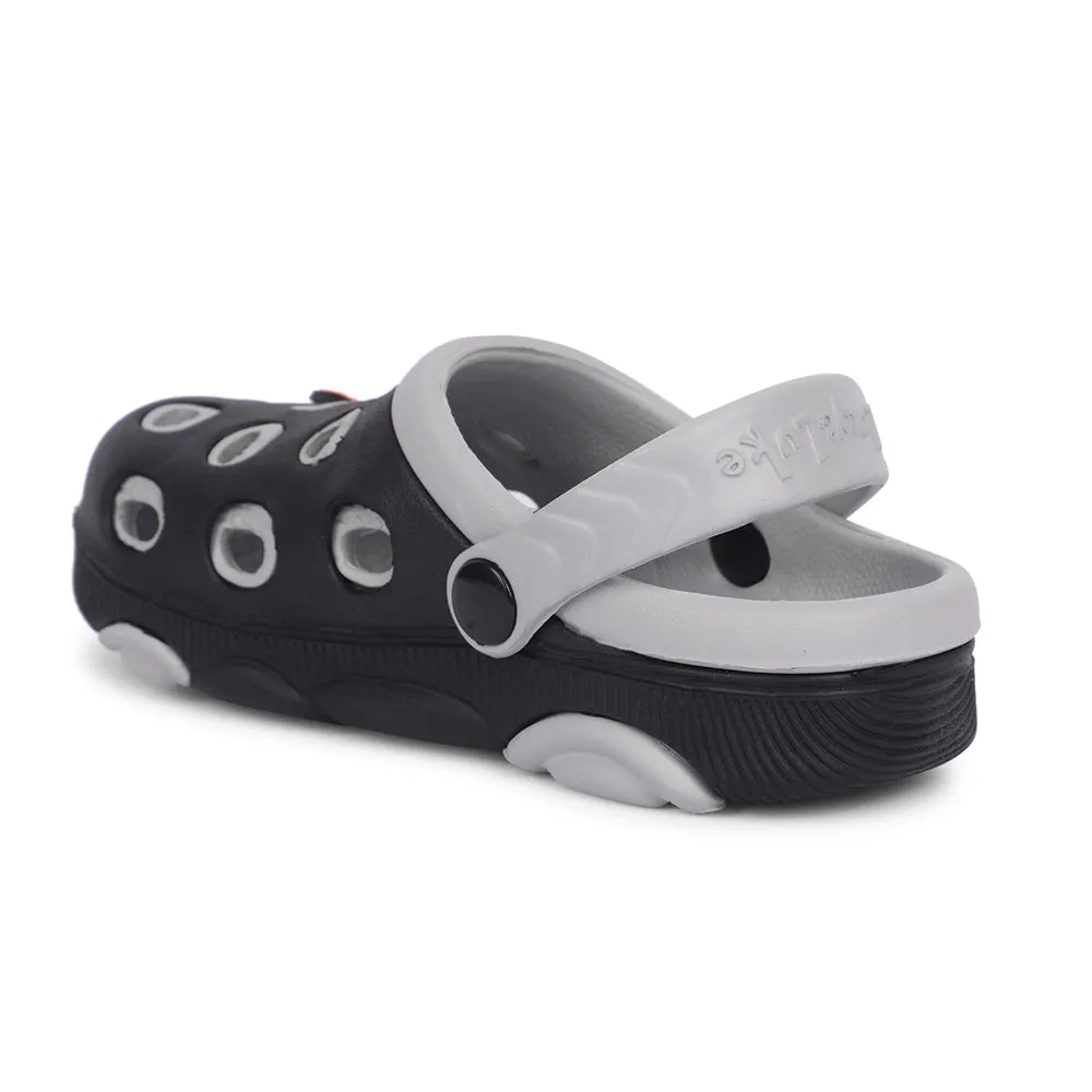 Lucy & Luke Black Casual Slingback Clogs For Kids LPMXT-823 By Liberty