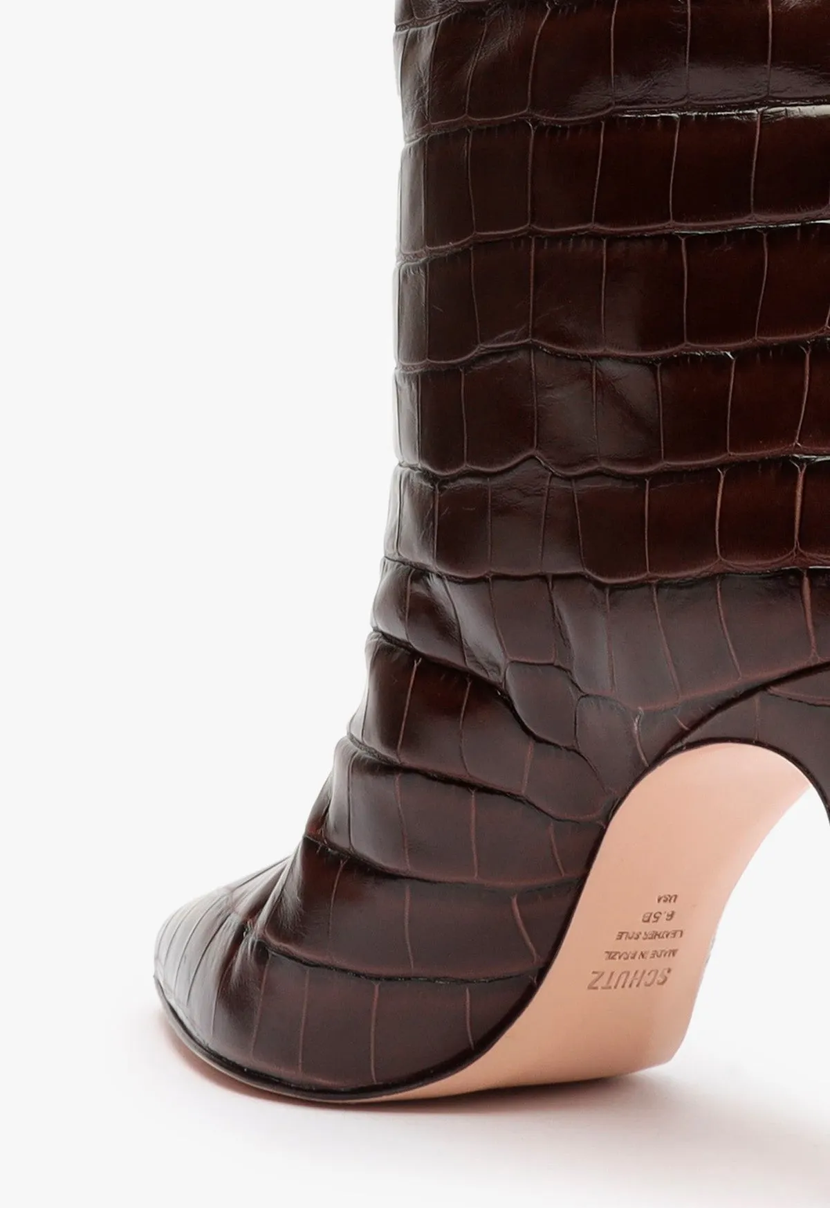 Maryana Crocodile-Embossed Leather Boot