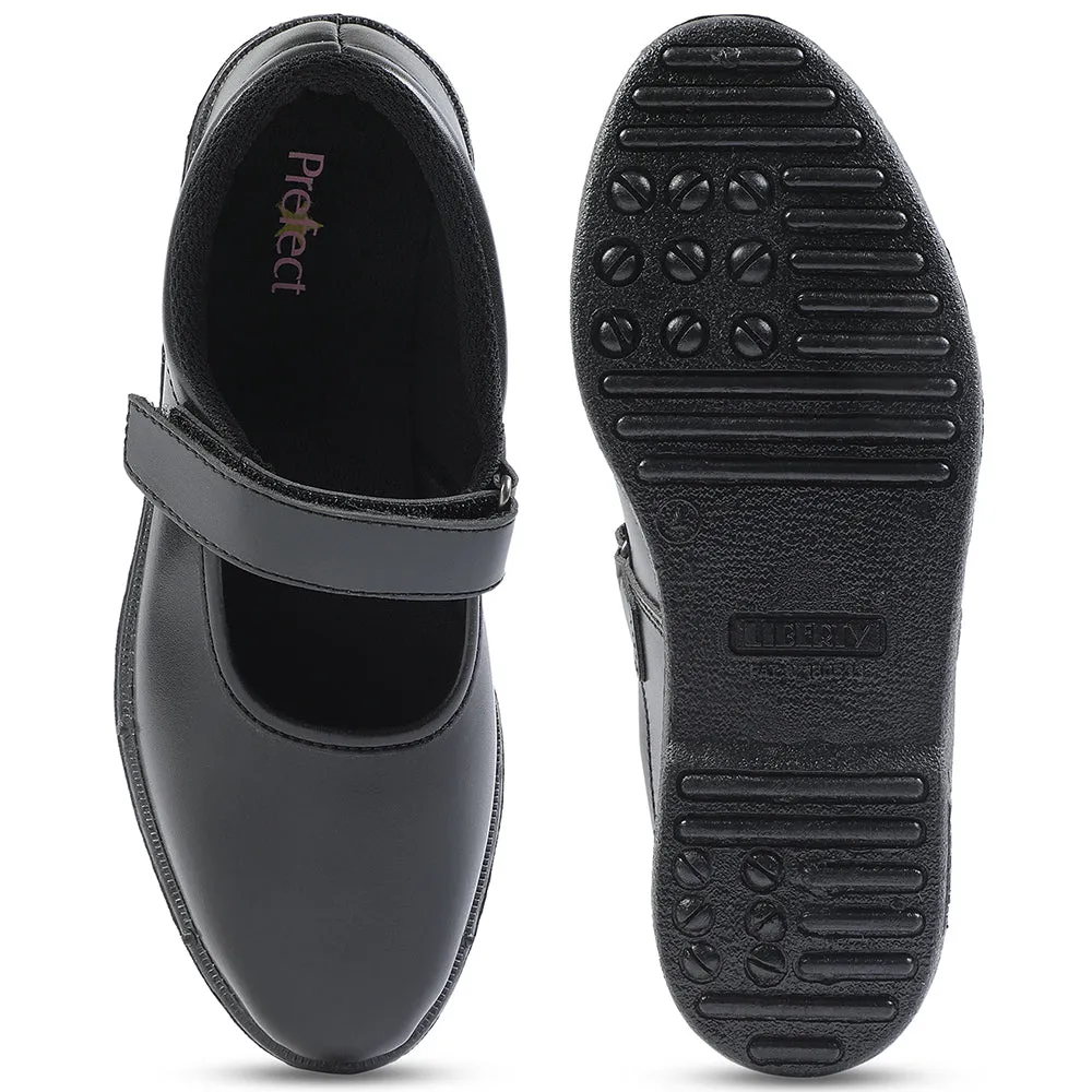 Prefect Black Ballerina Dress School Shoes For Kids S/GIRL(V) By Liberty