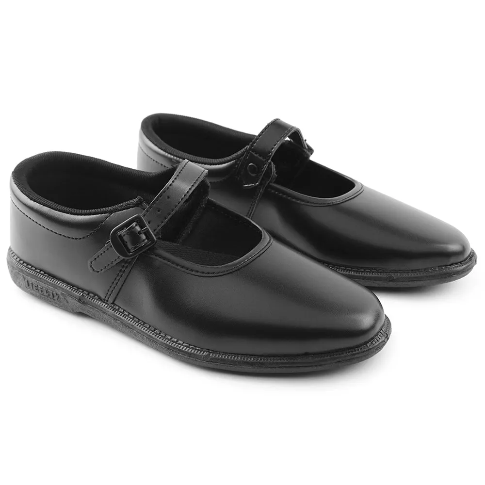 Prefect Black Ballerina Uniform School Shoes For Kids NS/GIRLV By Liberty
