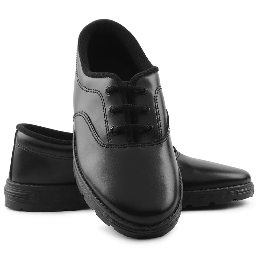 Prefect Black Lacing Uniform School Shoes For Kids S-BOYEXCEA By Liberty