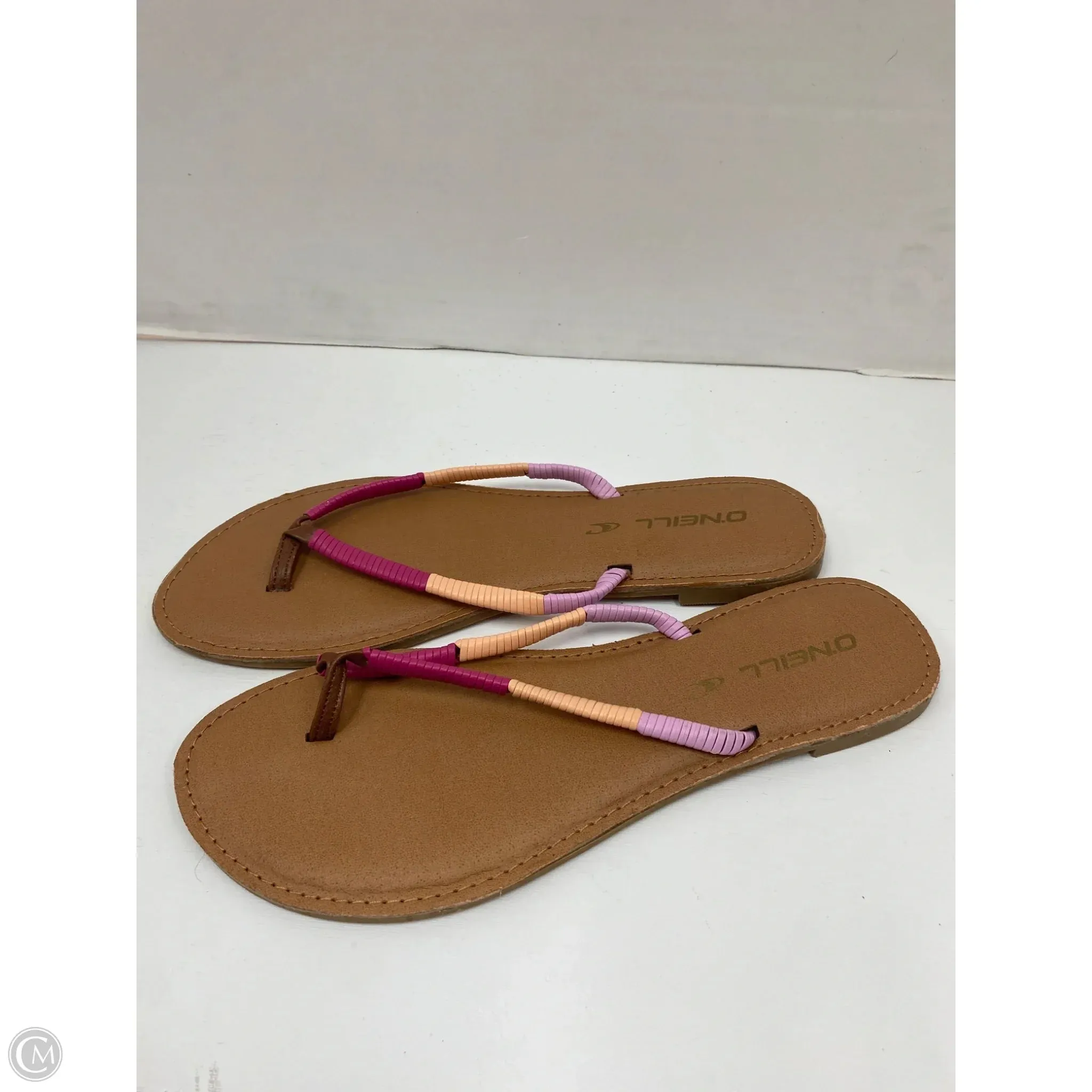 Sandals Flats By Clothes Mentor In Black, Size: 7.5