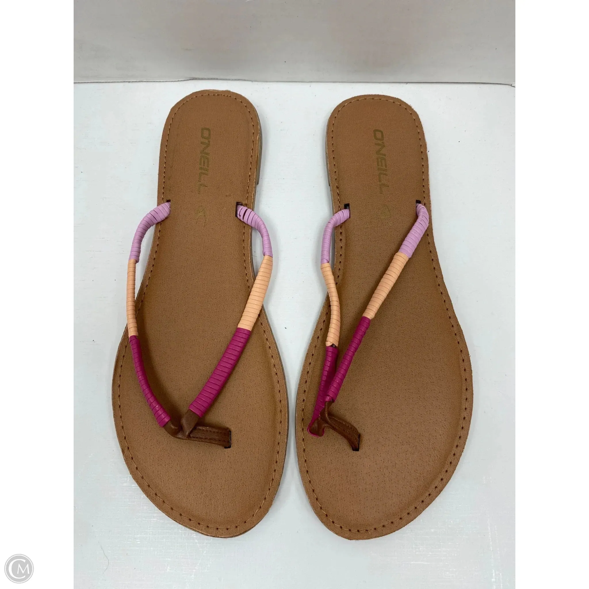 Sandals Flats By Clothes Mentor In Black, Size: 7.5