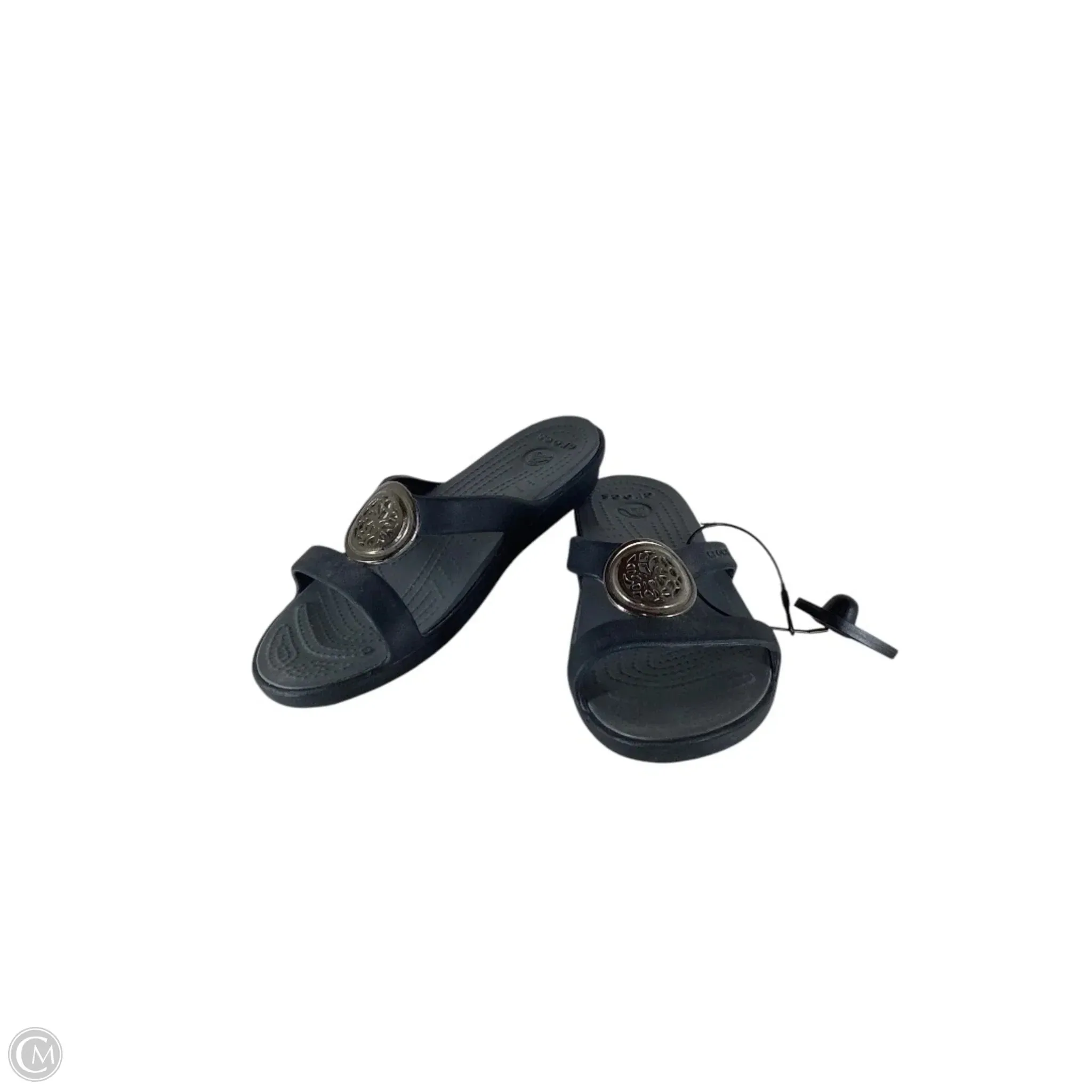 Sandals Flats By Crocs In Black, Size: 6
