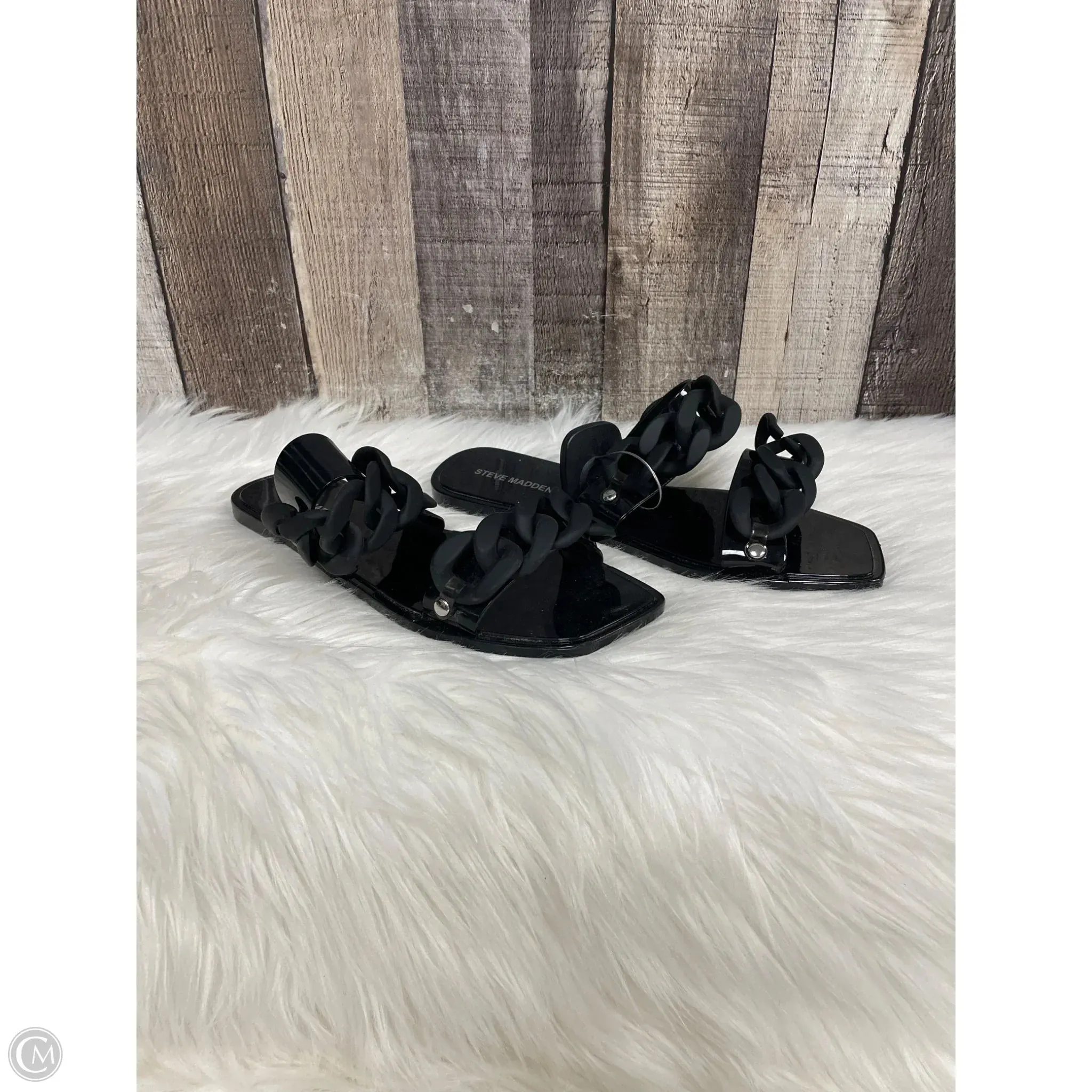 Sandals Flats By Steve Madden In Black, Size: 8