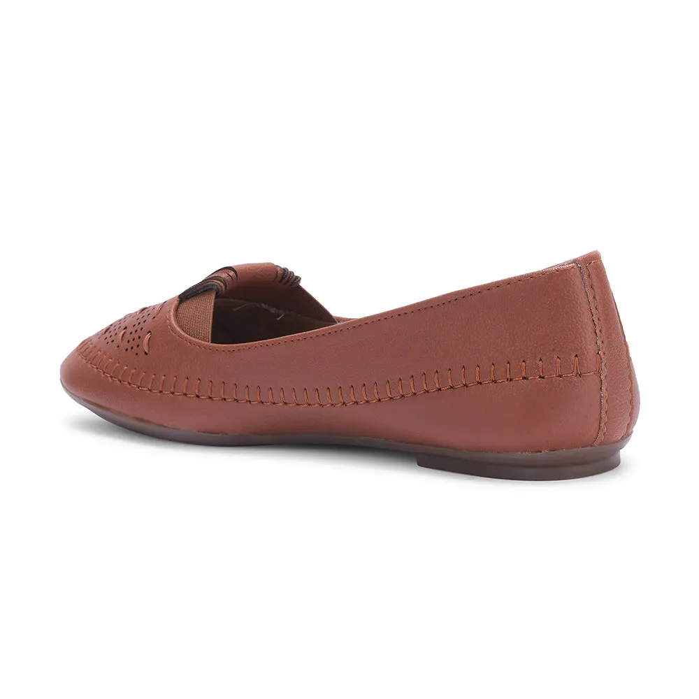 Senorita Tan Casual Ballerina Shoes For Women PRESSY-1 By Liberty