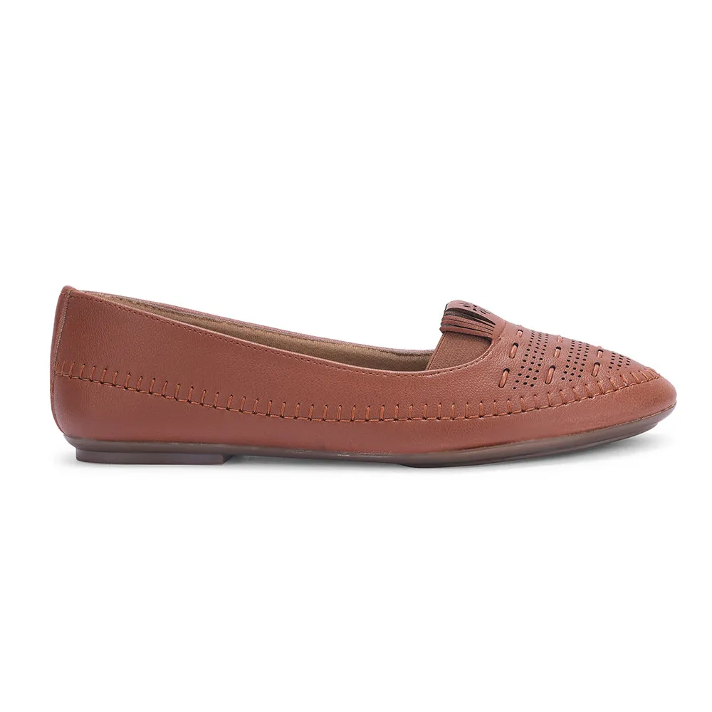 Senorita Tan Casual Ballerina Shoes For Women PRESSY-1 By Liberty