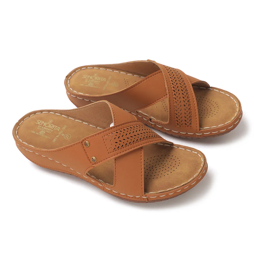 Senorita Tan Casual Slipper For Women AGL-105E By Liberty