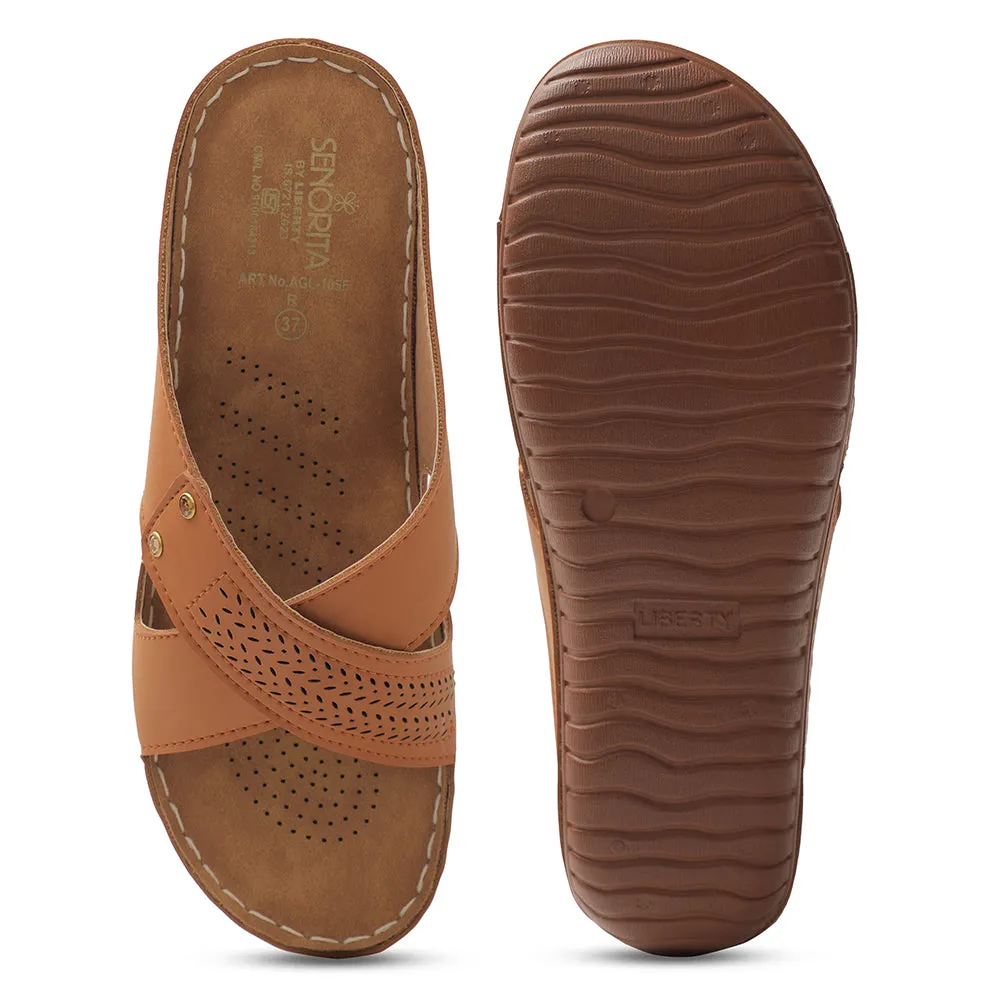 Senorita Tan Casual Slipper For Women AGL-105E By Liberty