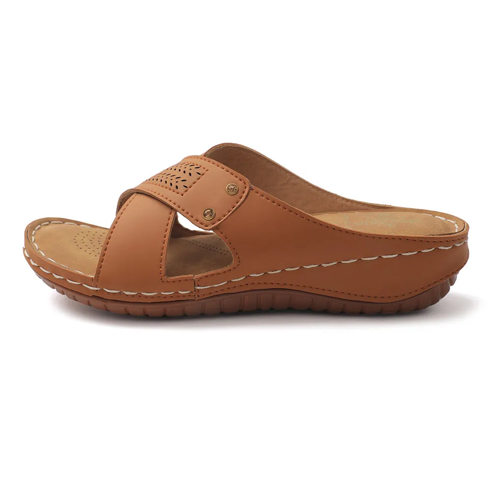 Senorita Tan Casual Slipper For Women AGL-105E By Liberty