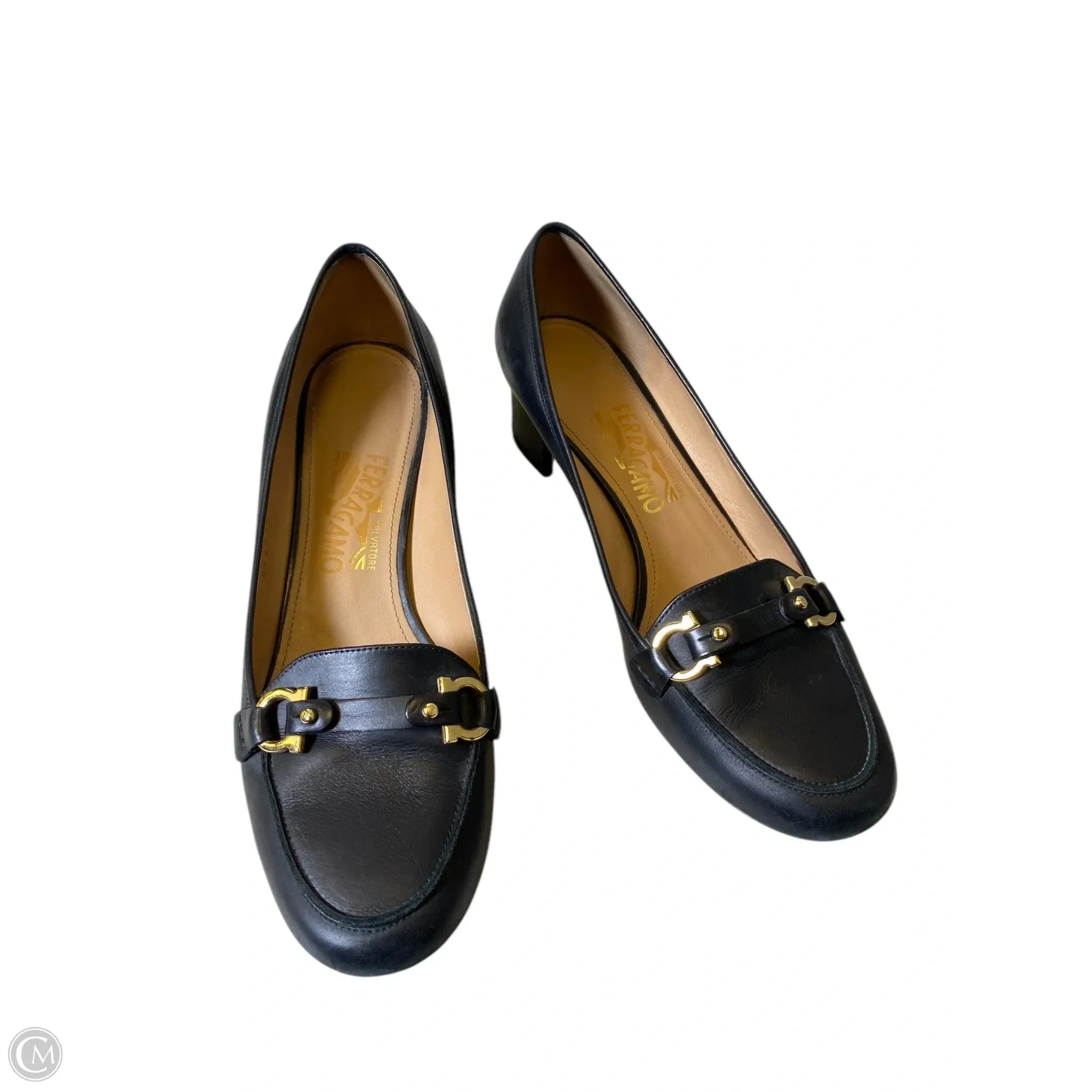 Shoes Designer By Ferragamo In Black, Size: 8.5