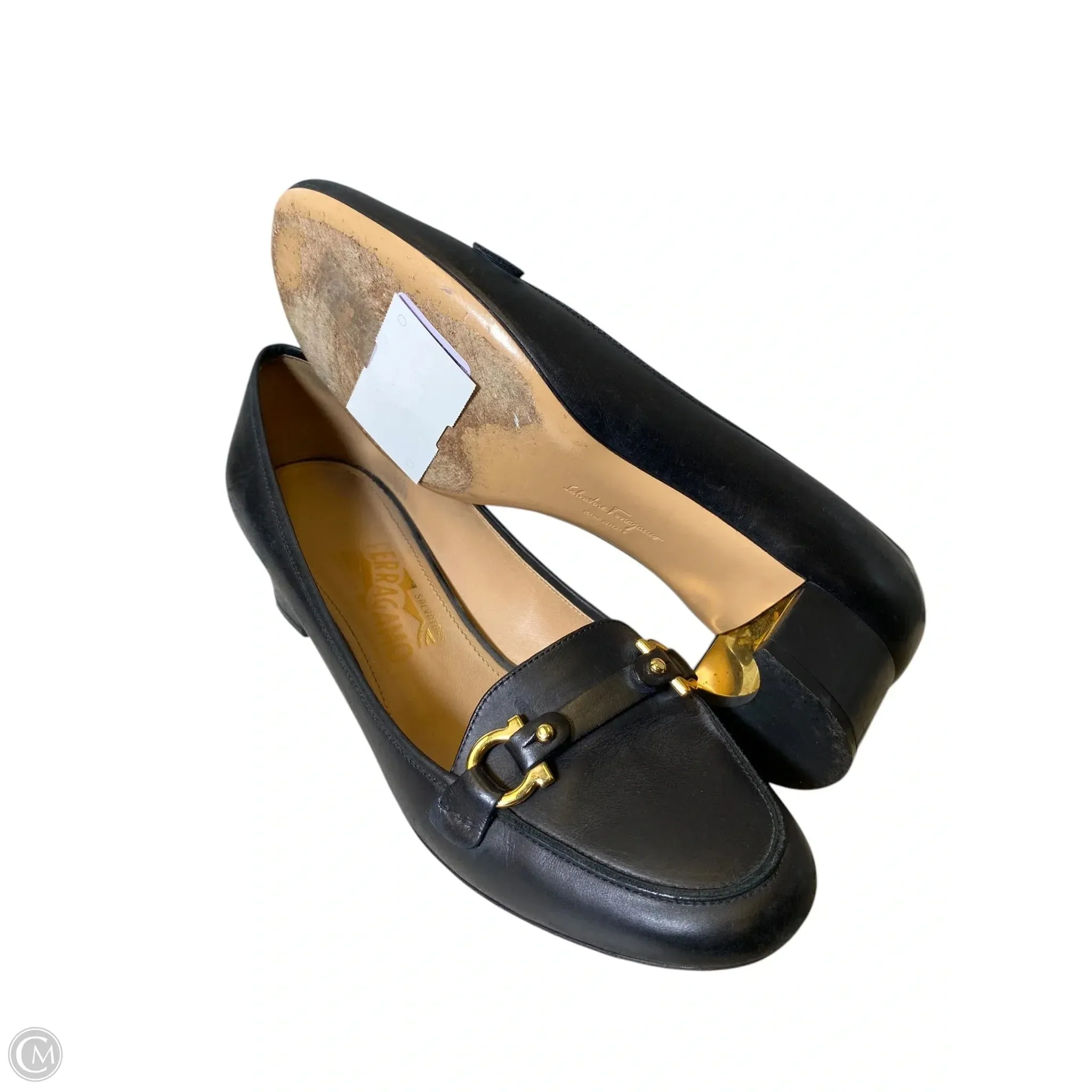 Shoes Designer By Ferragamo In Black, Size: 8.5