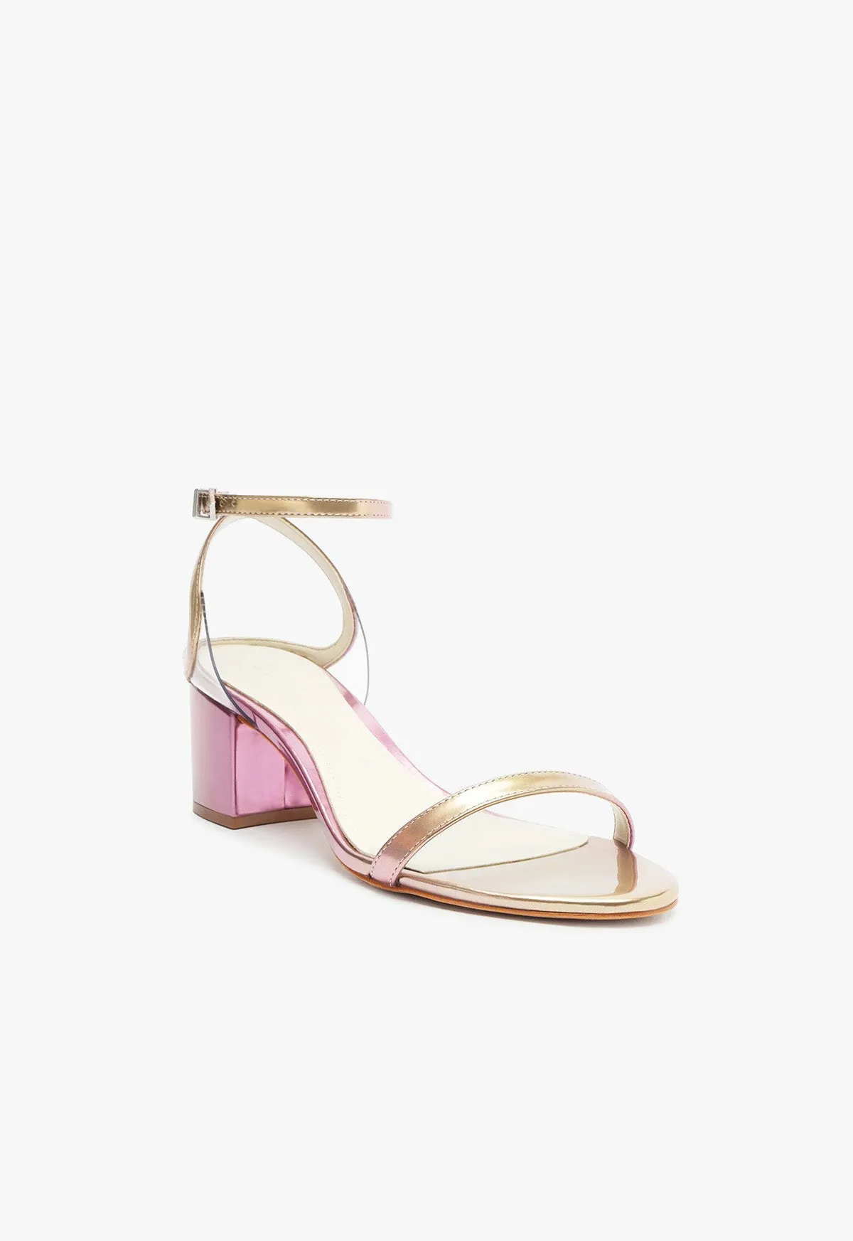 Skye Mid Block Specchio Leather Sandal