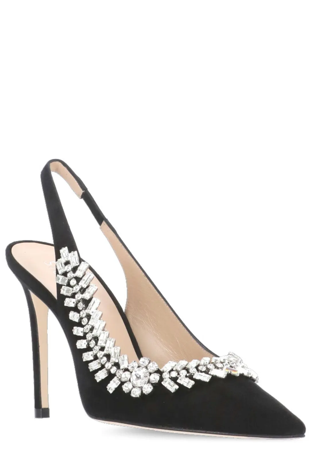 Stuart Weitzman Promise Embellished Slingback Pumps
