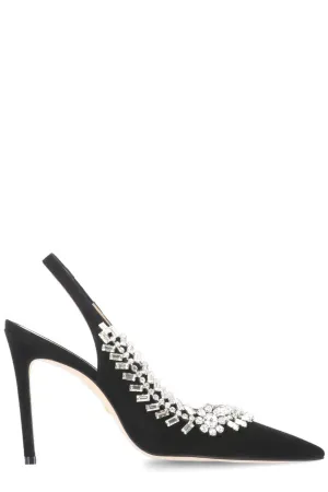 Stuart Weitzman Promise Embellished Slingback Pumps