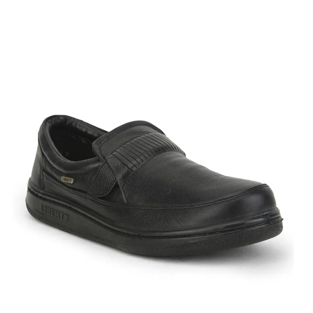 Warrior Casual Non Lacing Shoes For Men (Black) 2078-59 By Liberty